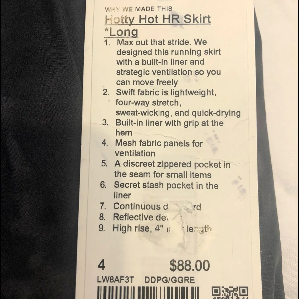 Lululemon Brand New w/Tags, Lulu Hotty Hot HR Shirt with Built In Shorts! - Picture 9 of 10